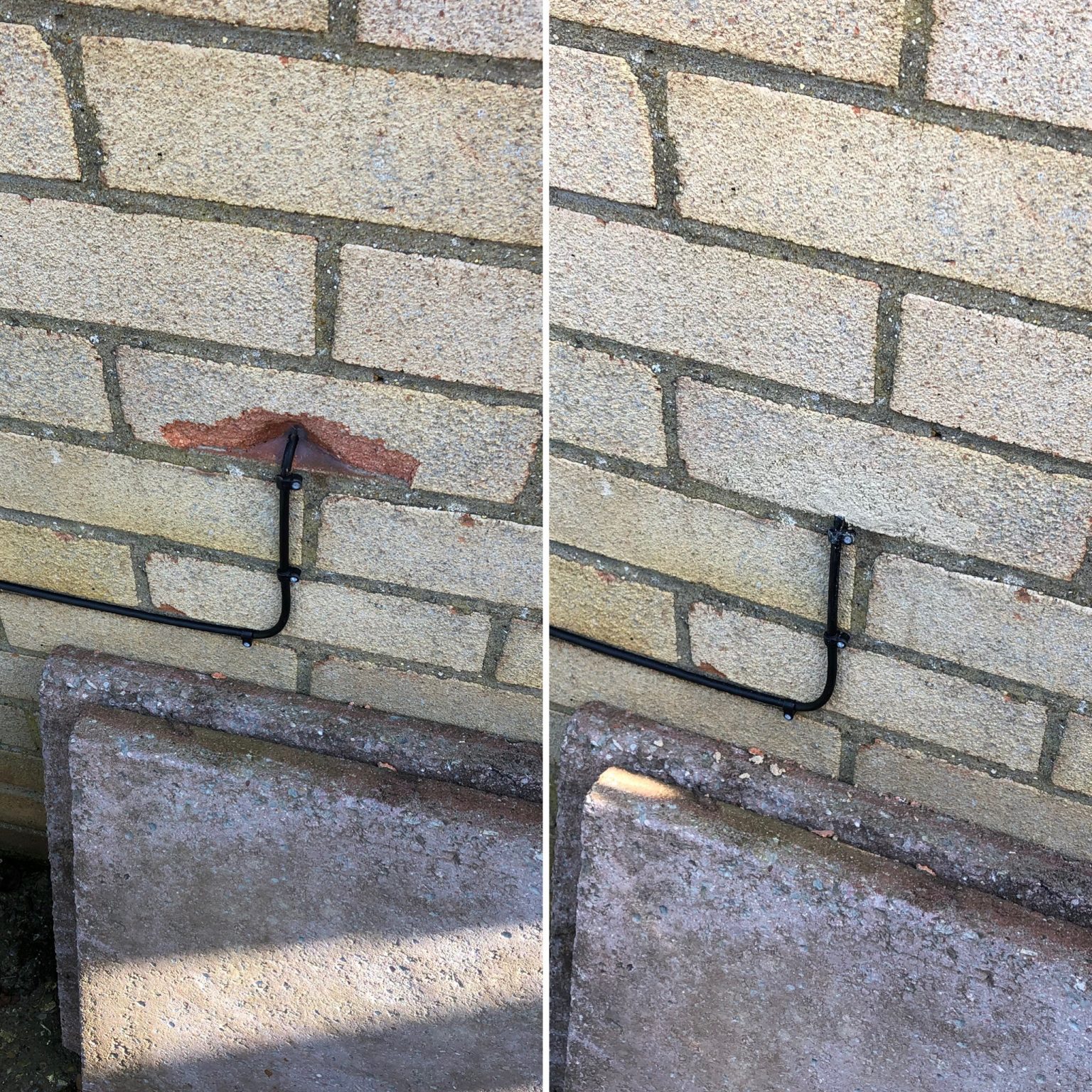 Blown brickwork