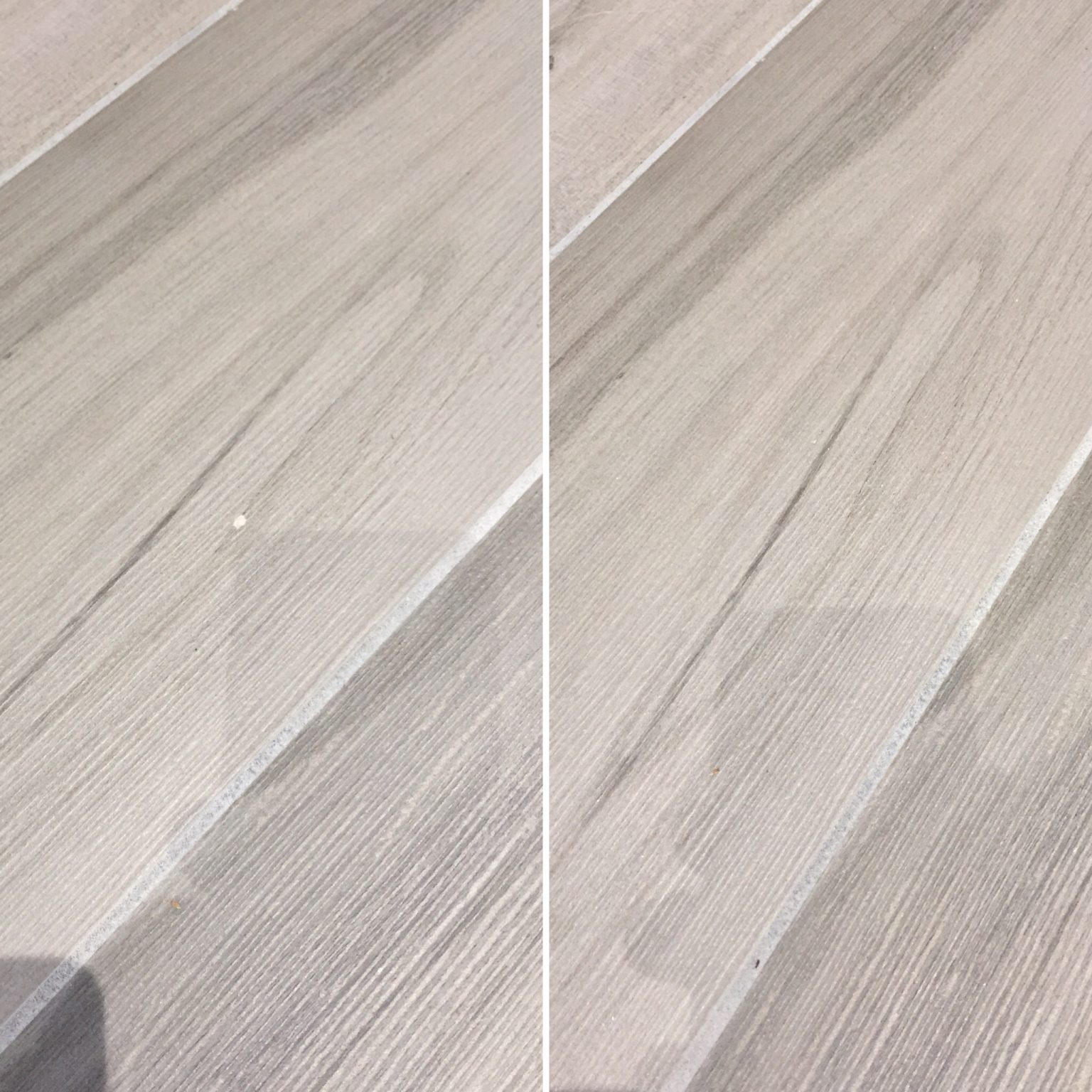 Chipped laminate floor