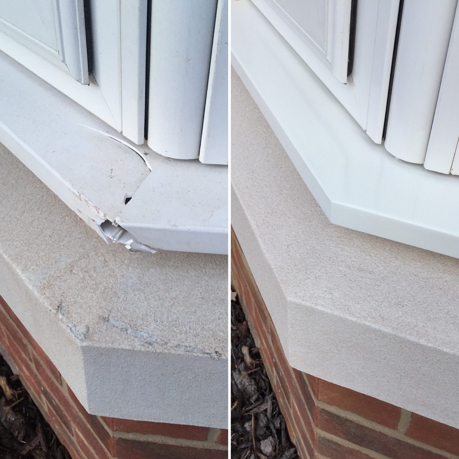 Damaged window cill