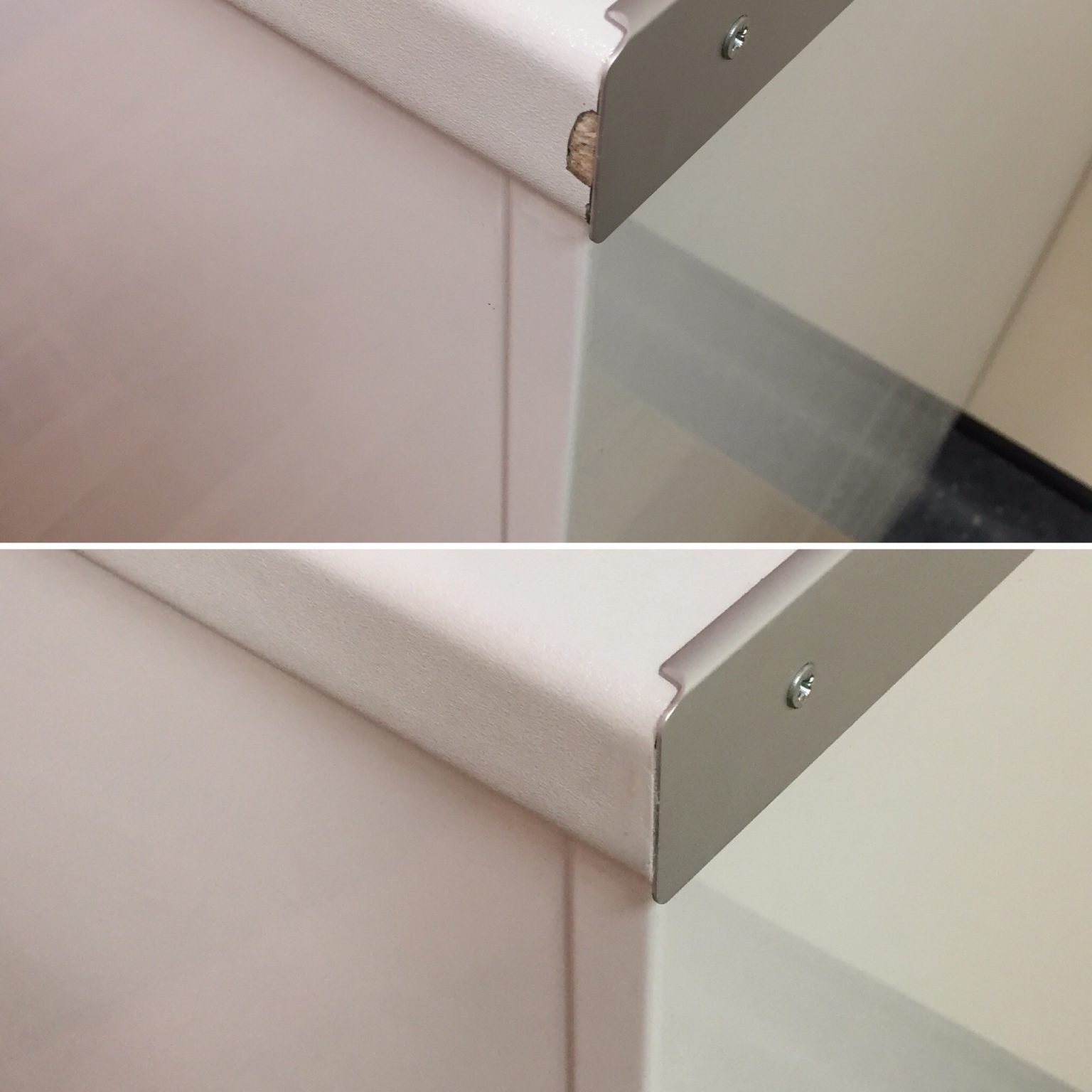 Chipped worktop edge